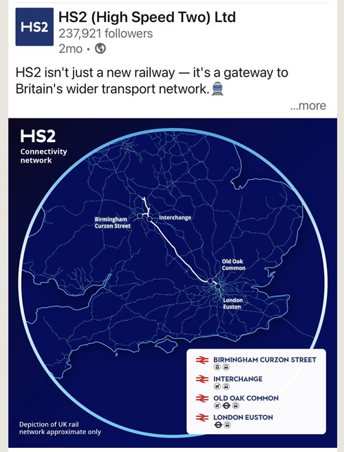 HS2 connectivity map.