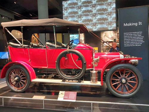 The Argyll car on display in the National Museum of Scotland.
