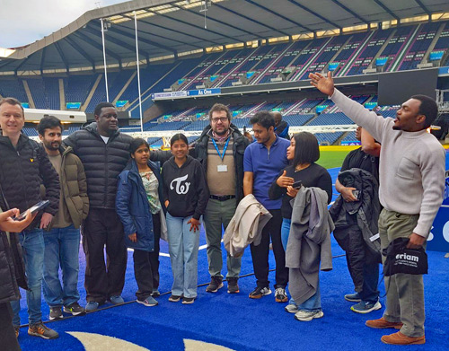 The party on the pitch of Scottish Gas Murrayfield.